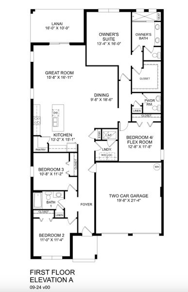 2D floor plan layout for the Kingsley by Ryan Homes in The Palms at Venetian Bay, New Smyrna Beach, FL (Image 1). 2D floor plan layout for the Kingsley by Ryan Homes in The Palms at Venetian Bay, New Smyrna Beach, FL (Image 1).