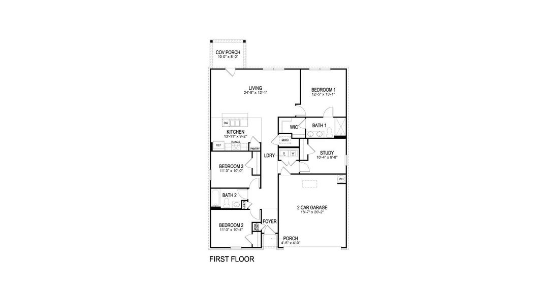 2D floor plan layout of this home in Bailey Park, Fayetteville, TN (Image 4).