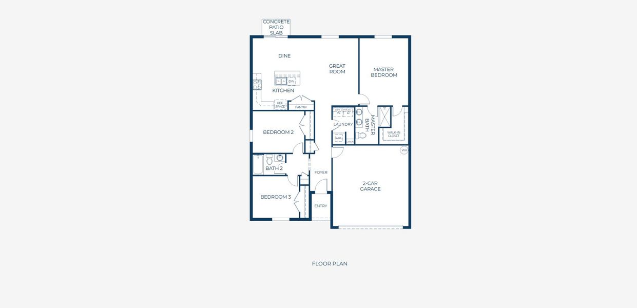 2D floor plan layout for the Oak by Maronda Homes in Benton Hills, Brooksville, FL (Image 5).
