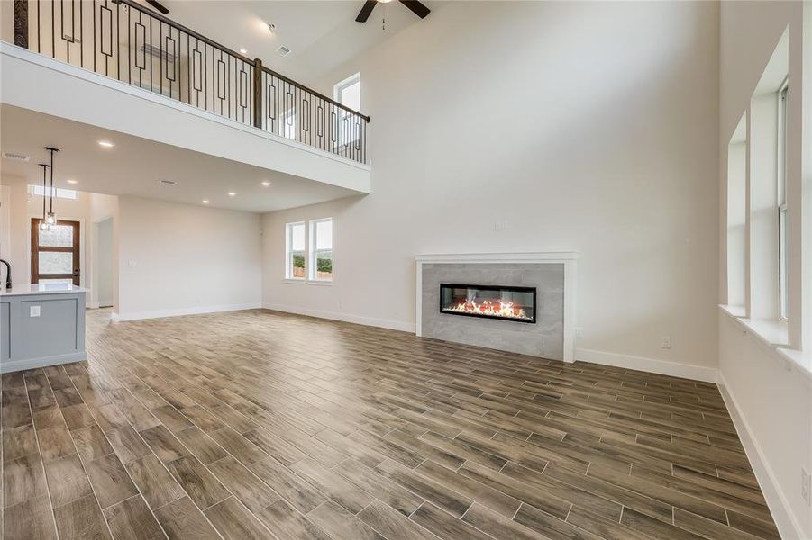 The custom railing displays the level of detail the builders put into their homes.