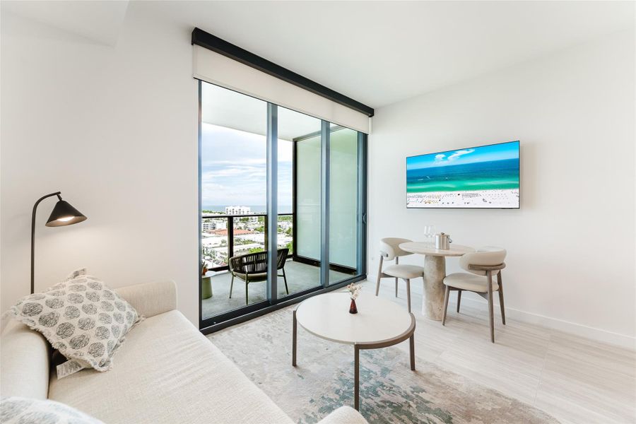 Furnished interior view inside a new home in 72 Park, Miami Beach (Image 6).