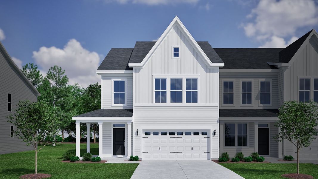 Representative exterior photo of a completed home built from the Hydrangea - Vanguard Collection by Mungo Homes in Jessups Place, Greensboro, NC (Image 16). Representative exterior photo of a completed home built from the Hydrangea - Vanguard Collection by Mungo Homes in Jessups Place, Greensboro, NC (Image 16).