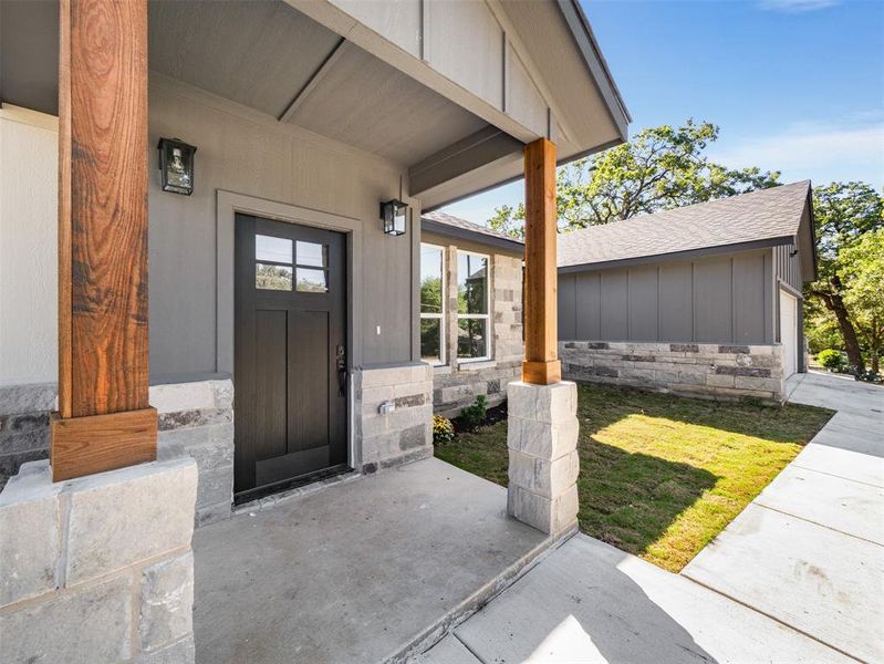 Exterior details and patio area of a home in , Denton (Image 1).