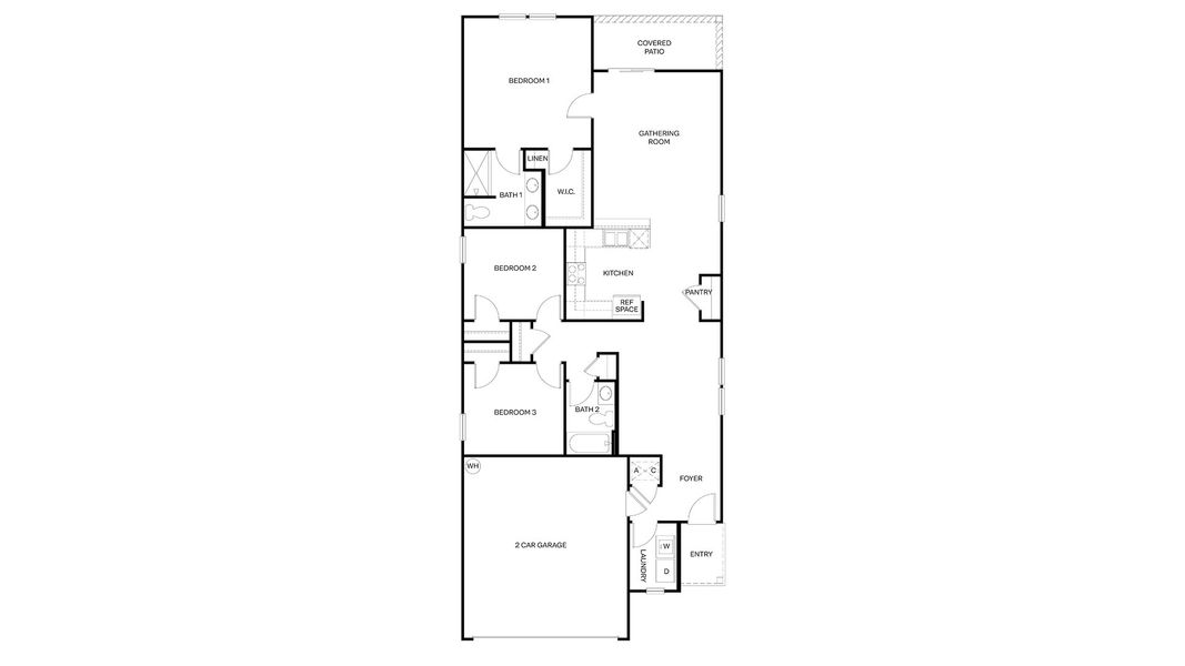 2D floor plan layout for the ALLEX by D.R. Horton in Copes Landing, Jacksonville, FL (Image 5).