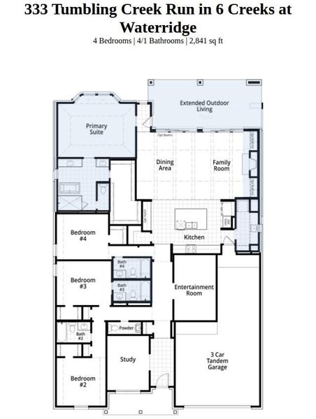 2D floor plan layout of this home in 6 Creeks at Waterridge, Kyle, TX (Image 4). 2D floor plan layout of this home in 6 Creeks at Waterridge, Kyle, TX (Image 4).