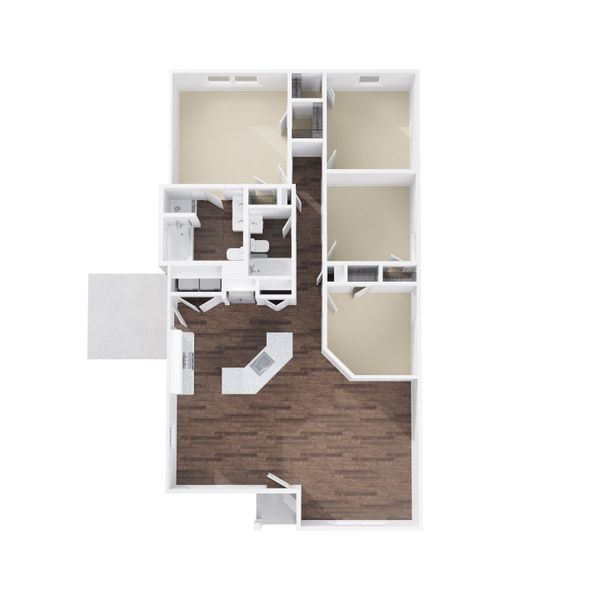 2D floor plan layout for the Grayson B by Foundation Home Builders LLC in Ambergate II, Rocky Mount, NC (Image 2).