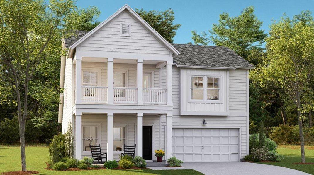 Front exterior of a new home in Sweetgrass at Summers Corner: Arbor Collection, Summerville, SC, highlighting curb appeal (Image 16).