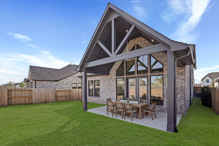 Exterior details and patio area of a home in Elyson 45' & 70', Katy (Image 4).