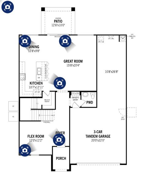 2D floor plan layout of this home in Pinnacle at San Tan Heights, San Tan Valley, AZ (Image 3). 2D floor plan layout of this home in Pinnacle at San Tan Heights, San Tan Valley, AZ (Image 3).