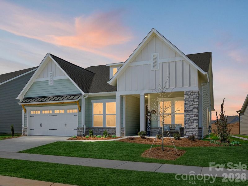 Front exterior of a new home in Encore at Streamside - Tradition Series, Waxhaw, NC, highlighting curb appeal (Image 2). Front exterior of a new home in Encore at Streamside - Tradition Series, Waxhaw, NC, highlighting curb appeal (Image 2).