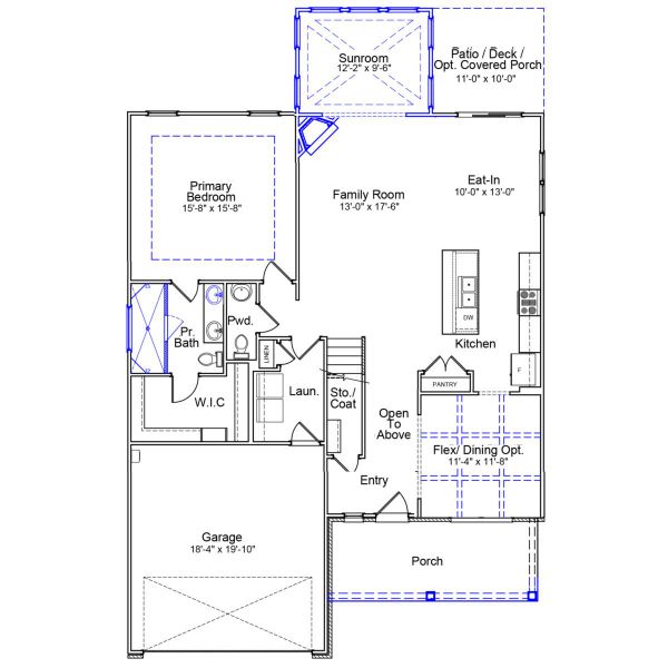 2D floor plan layout of this home in Lilah Grove, Summerfield, NC (Image 3).