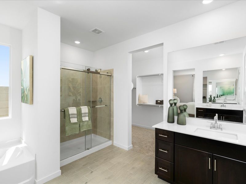 Furnished interior view inside a new home in Rancho Mirage Signature Series, Maricopa (Image 17).
