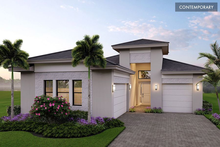 Representative exterior photo of a completed home built from the Calypso by GL Homes in Apex at Avenir, Palm Beach Gardens, FL (Image 11).