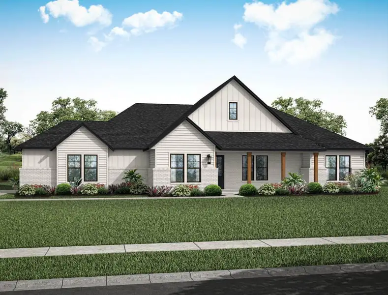 Representative exterior photo of a completed home built from the 3385 by Gracepoint Homes in The Manors, New Waverly, TX (Image 2). Representative exterior photo of a completed home built from the 3385 by Gracepoint Homes in The Manors, New Waverly, TX (Image 2).