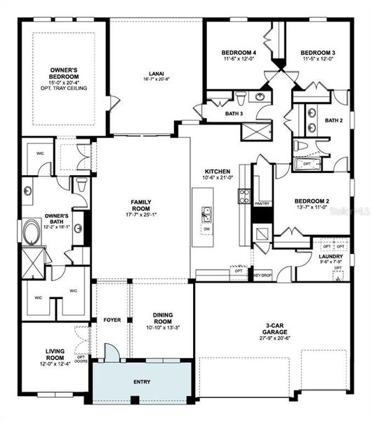 2D floor plan layout of this home in Wolf Lake Ranch, Apopka, FL (Image 6). 2D floor plan layout of this home in Wolf Lake Ranch, Apopka, FL (Image 6).
