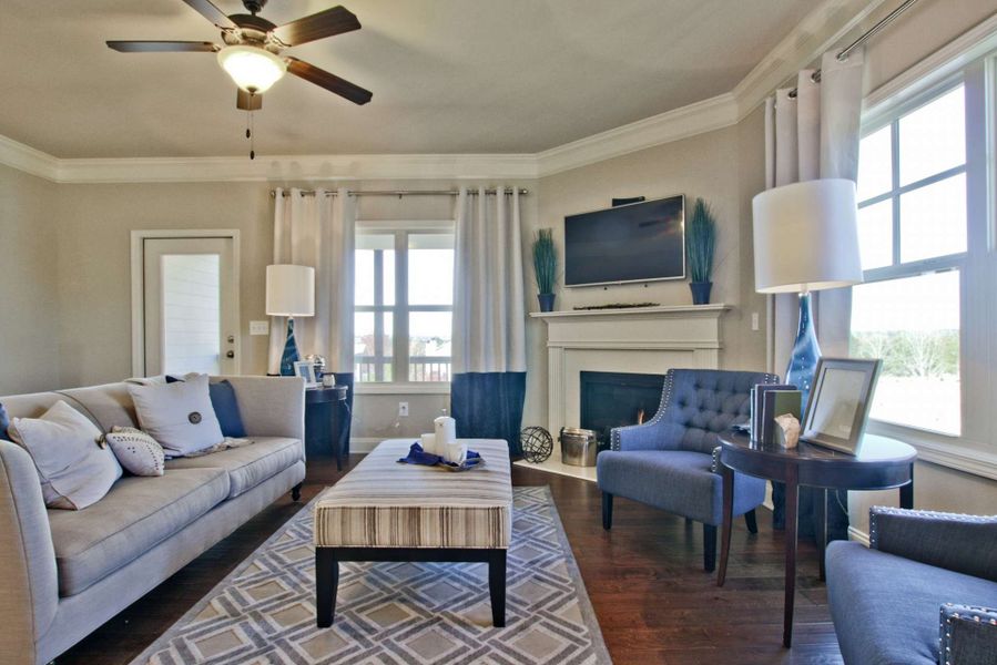 Representative furnished interior of a home built from the Barwick by KM Homes in Nickel Creek at Newnan Crossing, Newnan (Image 8).