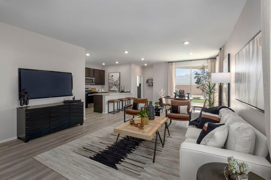 Furnished interior in a model home at Wildflower Reserve in Tucson (Image 10).