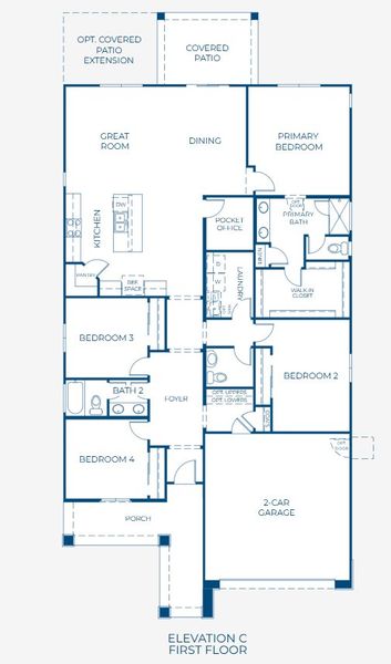 2D floor plan layout for the Plan 4002 by New Home Co. in Teravalis, Buckeye, AZ (Image 3). 2D floor plan layout for the Plan 4002 by New Home Co. in Teravalis, Buckeye, AZ (Image 3).