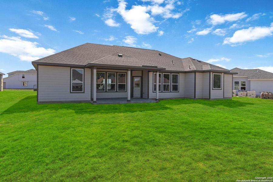 Front exterior of a new home in Bonita Vista, Pleasanton, TX, highlighting curb appeal (Image 19).
