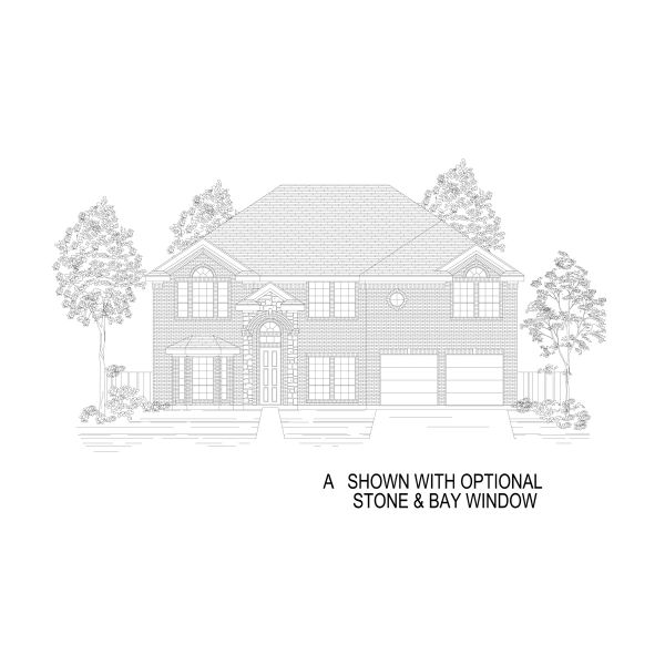 Representative rendering of the exterior for the Hillcrest 2F (w/Media) by First Texas Homes (Image 2).