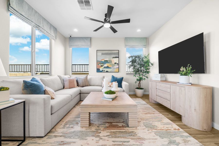 Great Room | Skyline Floorplan | Elara at Moonlight | New Homes in Maricopa, AZ by Landsea Homes