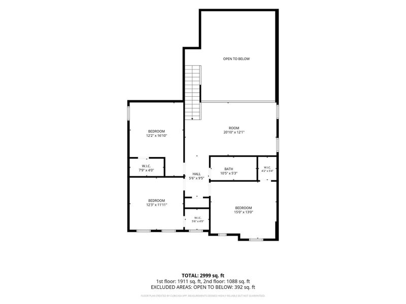 2713 Jumeirah Lane second-floor plan.
