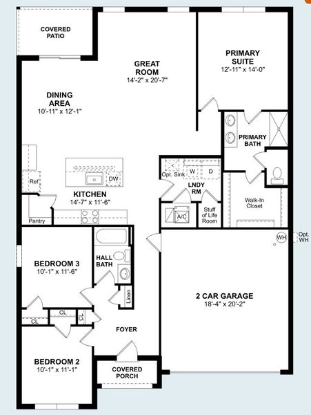 2D floor plan layout of this home in Aspire at The Pines, Citrus Springs, FL (Image 3).