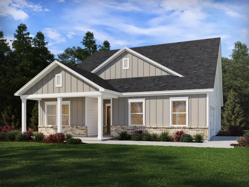 Front exterior of a home in the River Pointe community, located in Monroe, GA (Image 3). Front exterior of a home in the River Pointe community, located in Monroe, GA (Image 3).