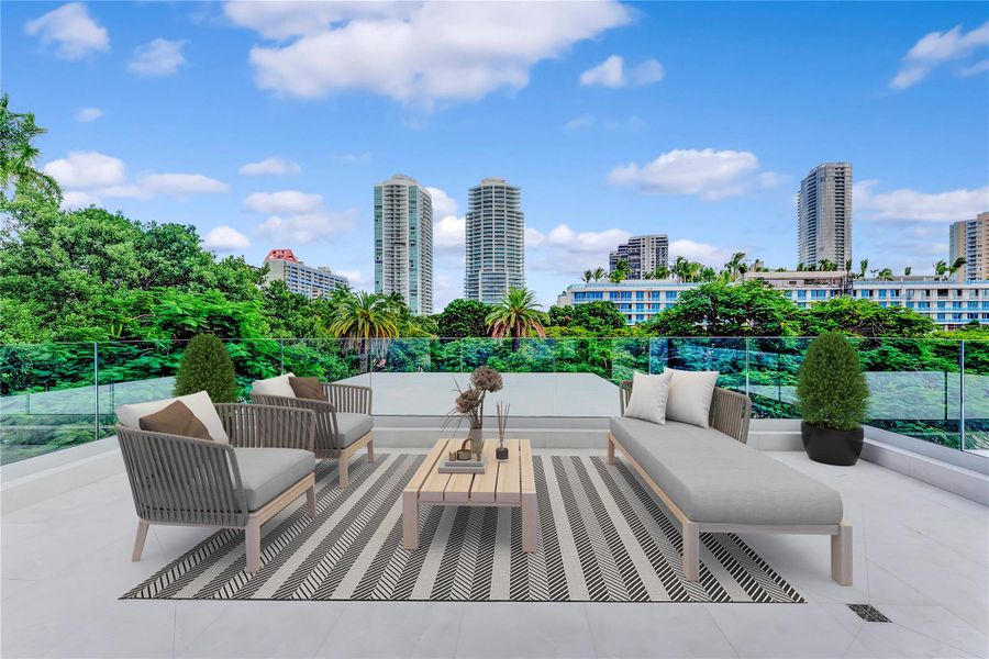 Exterior details and patio area of a home in , Miami (Image 51). Exterior details and patio area of a home in , Miami (Image 51).