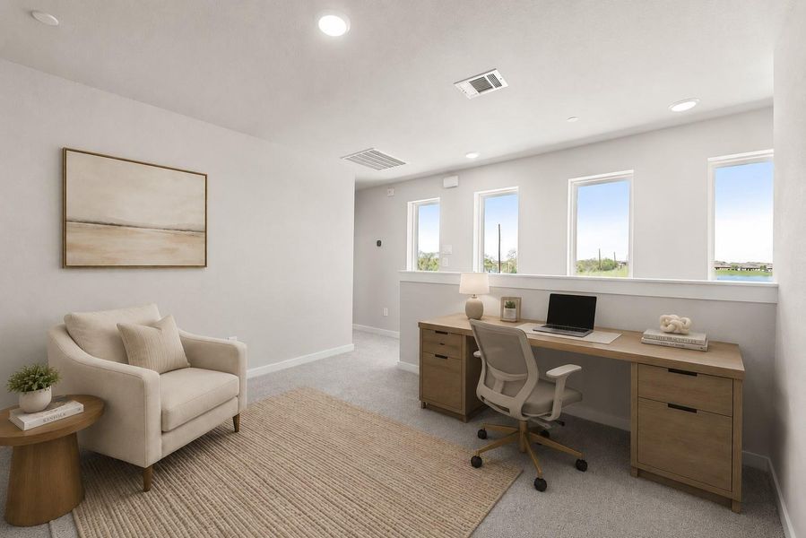 Virtually Staged Loft that can be used as an office, Game Room, or other versitile space. Virtually Staged Loft that can be used as an office, Game Room, or other versitile space.