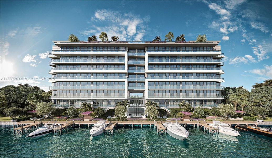 Condo located in Bay Harbor Islands, FL showcasing its design and architecture (Image 1).