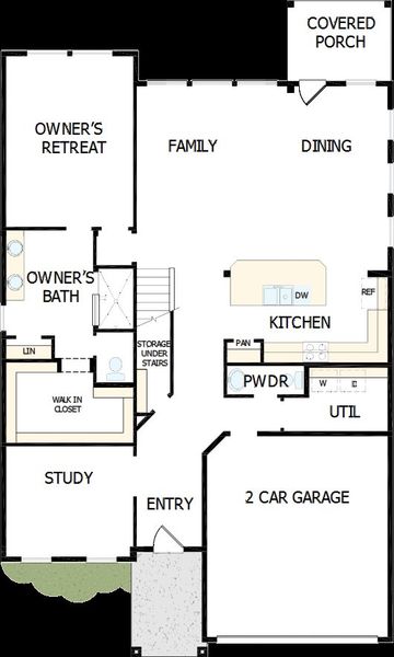 2D floor plan layout of this home in Escondido 50' Homesites, Magnolia, TX (Image 2).