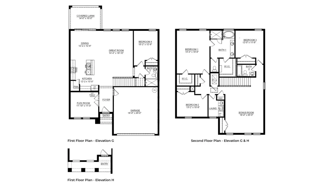 2D floor plan layout for the Coral by D.R. Horton in Pinellas County Spot Lots, Pinellas Park, FL (Image 3).