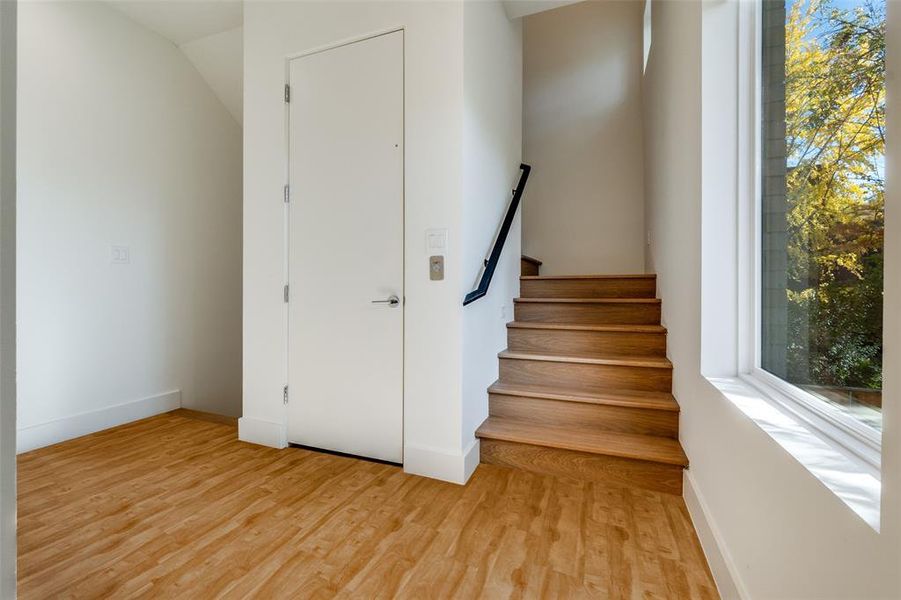 Ground level elevator and stairs Ground level elevator and stairs