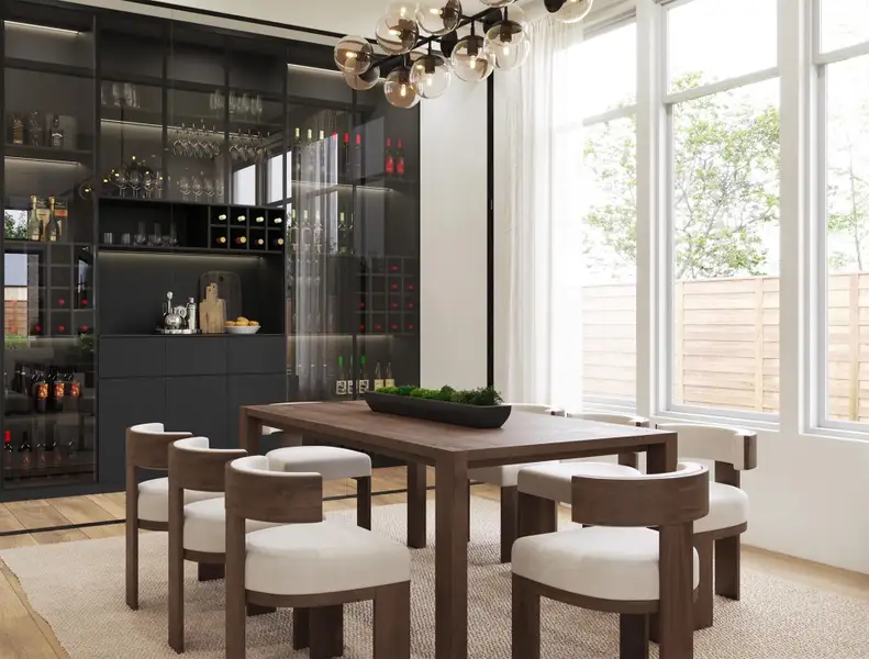 The dining room with adjacent wine room - a real show stopper.