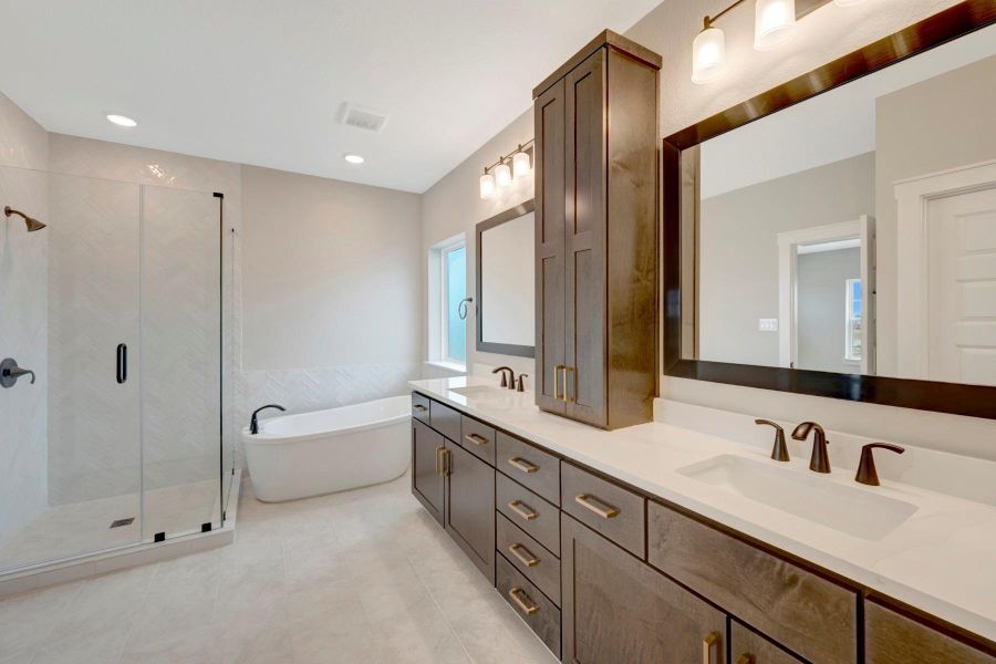 Furnished interior view inside a new home in Easthaven at Bridgeland Central - Vision Collection, Cypress (Image 10).