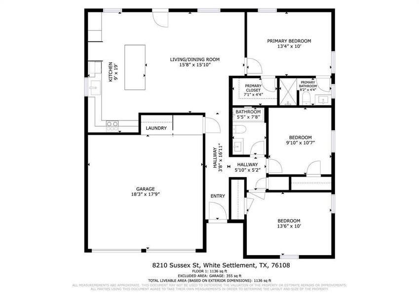2D floor plan layout of this home in , White Settlement, TX (Image 5).