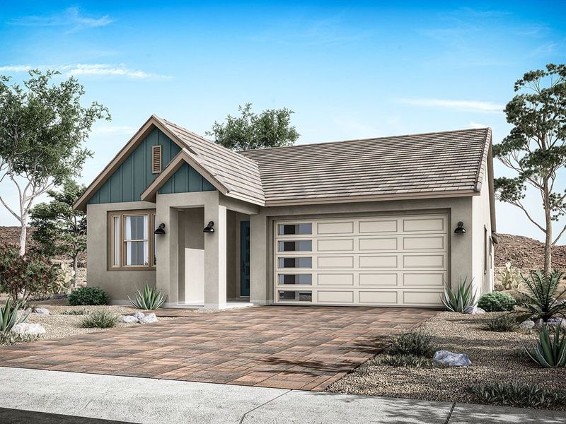 Representative exterior photo of a completed home built from the Pinehurst by William Ryan Homes in Fairways in Victory at Verrado, Buckeye, AZ (Image 3).