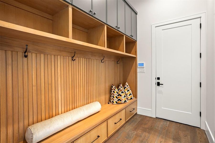 Oversized mud area off the garage entry leading to 5 car garage.