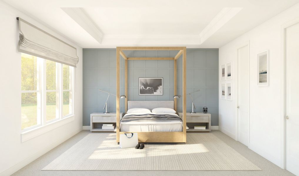 Primary suite with crown moulding