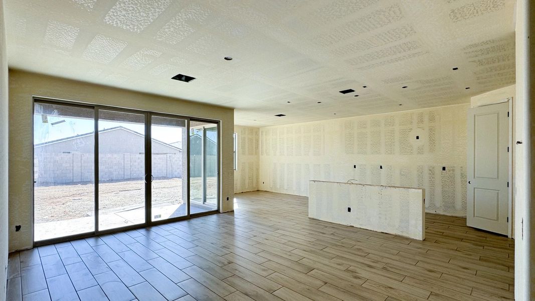 Great room with upgraded 4 panel slider Great room with upgraded 4 panel slider