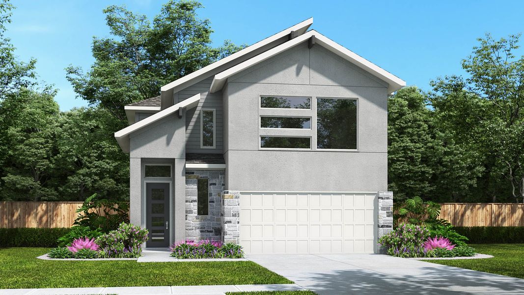 Representative exterior photo of a completed home built from the 2379O by Perry Homes in Solms Landing, New Braunfels, TX (Image 3). Representative exterior photo of a completed home built from the 2379O by Perry Homes in Solms Landing, New Braunfels, TX (Image 3).