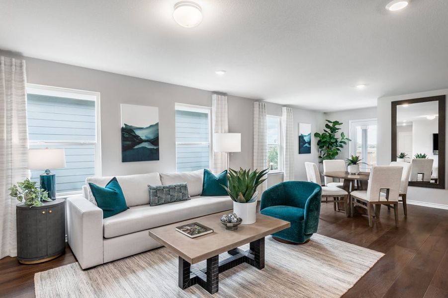 Representative furnished interior of a home built from the 1605 Modeled by KB Home in Medina Crossing, Von Ormy (Image 7).