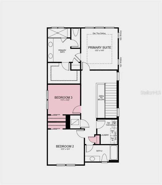 2D floor plan layout of this home in Harvest at Ovation, Winter Garden, FL (Image 3).