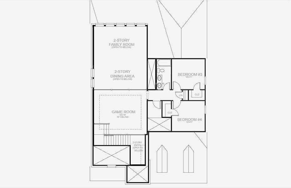 2D floor plan layout for the 2595W by Perry Homes in Meraki, Forney, TX (Image 3).
