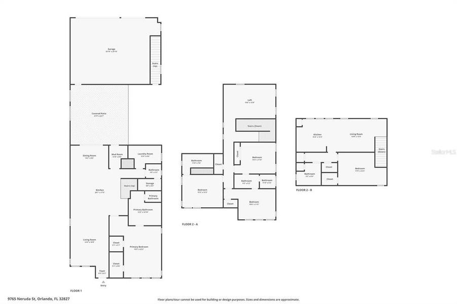 2D floor plan layout of this home in Laureate Park, Orlando, FL (Image 5).