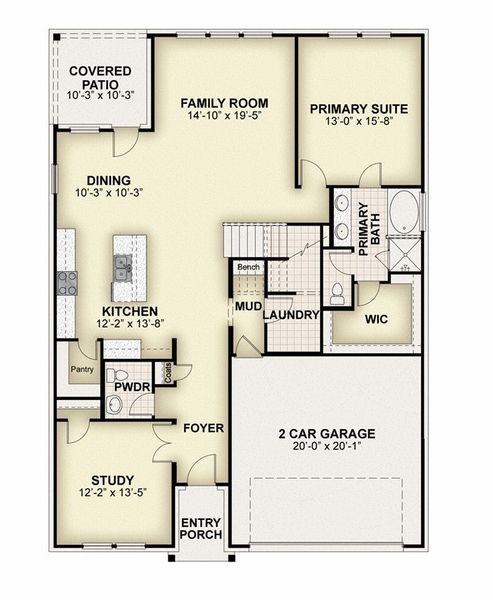 2D floor plan layout of this home in Walden Pond, Forney, TX (Image 3). 2D floor plan layout of this home in Walden Pond, Forney, TX (Image 3).