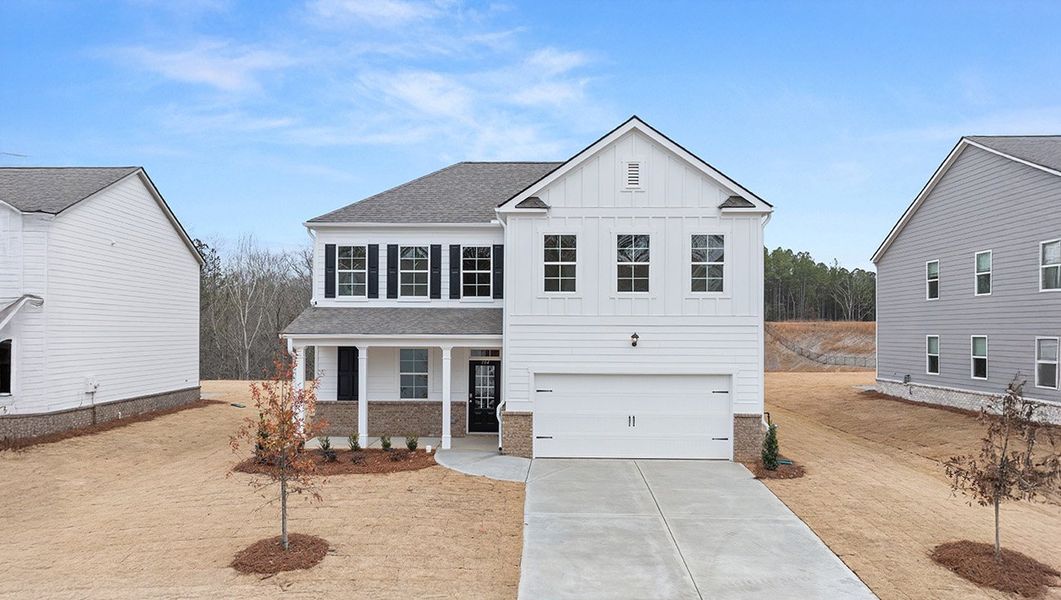 Representative exterior photo of a completed home built from the BELFORT by D.R. Horton in Parkside at Carter Grove, Cartersville, GA (Image 1).