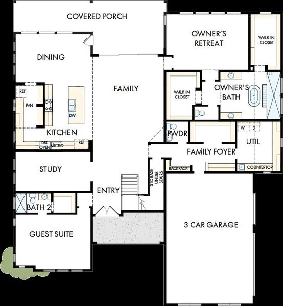 2D floor plan layout of this home in Northshore at Lakewood Village - Estate Series, Lakewood Village, TX (Image 2). 2D floor plan layout of this home in Northshore at Lakewood Village - Estate Series, Lakewood Village, TX (Image 2).