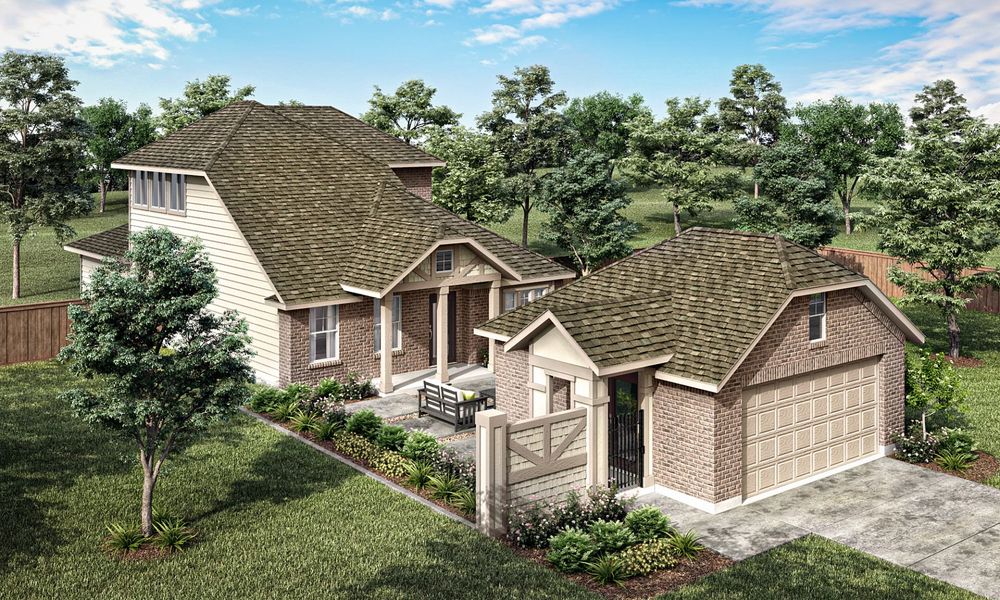 Representative exterior photo of a completed home built from the Prosper by Pacesetter Homes in Keeneland, Aubrey, TX (Image 19). Representative exterior photo of a completed home built from the Prosper by Pacesetter Homes in Keeneland, Aubrey, TX (Image 19).